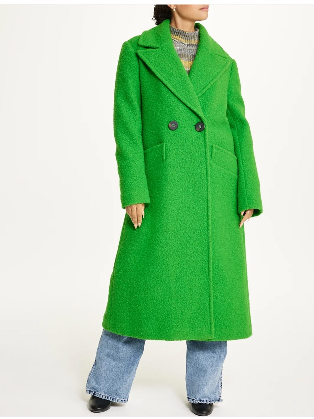 BCBGeneration Green Double-Breasted Long Teddy Coat XS NWT